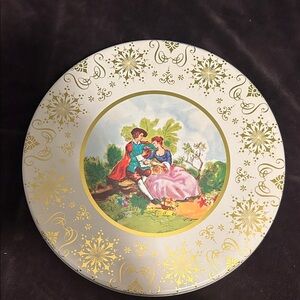 Decorative Tin with Gold Accents